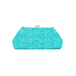 Jazz Clasp - Aquamarine Chevron Clutch