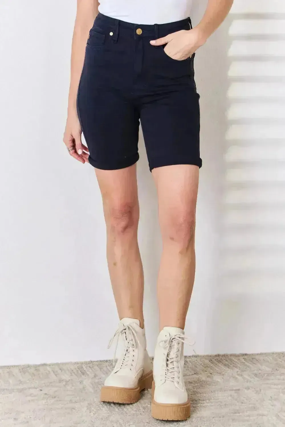 Judy Blue Bermuda Shorts - High Waist Tummy Control Cotton