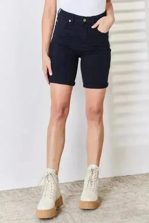 Judy Blue Bermuda Shorts - High Waist Tummy Control Cotton