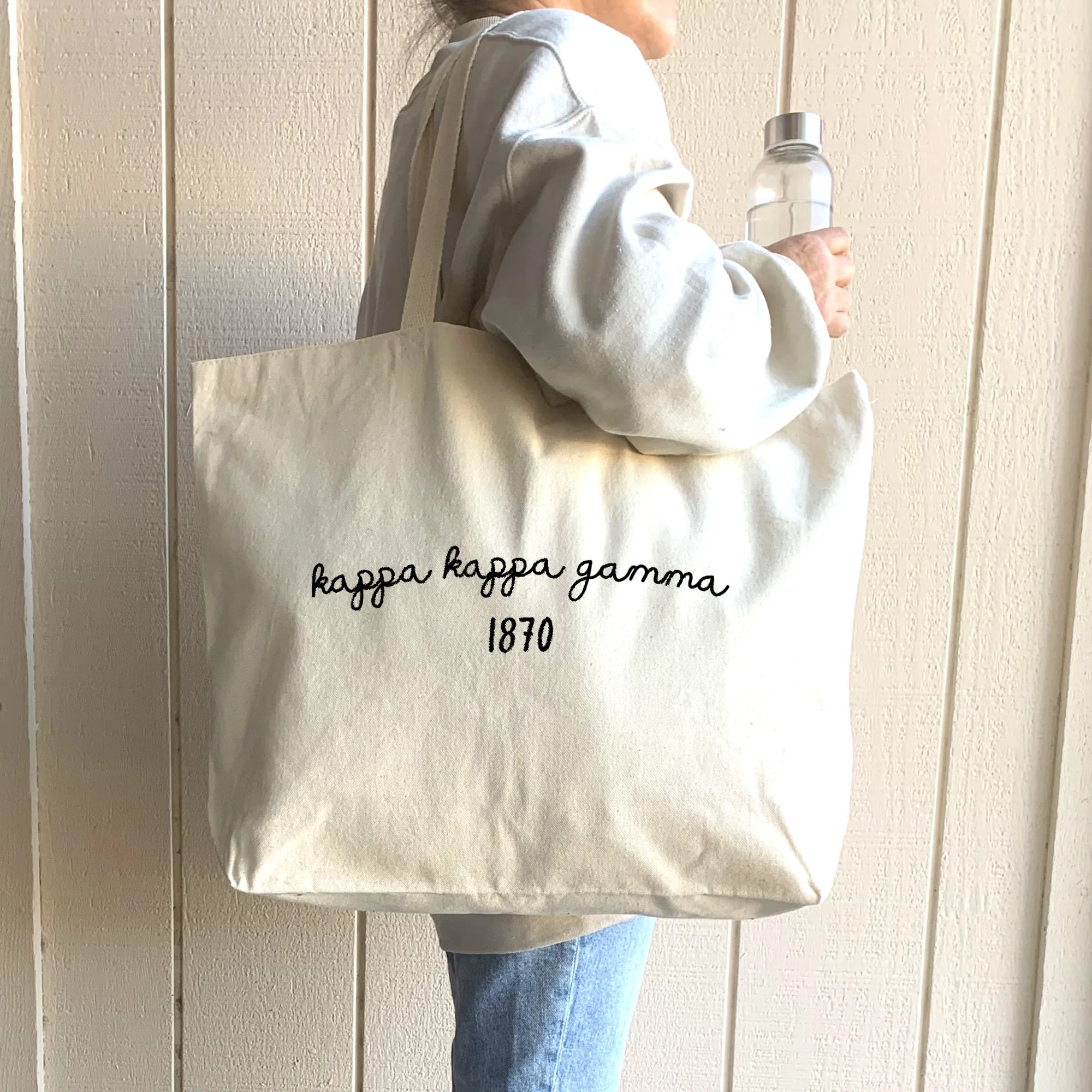 Kappa Kappa Gamma Sorority Name and Founding Date Tote Bag