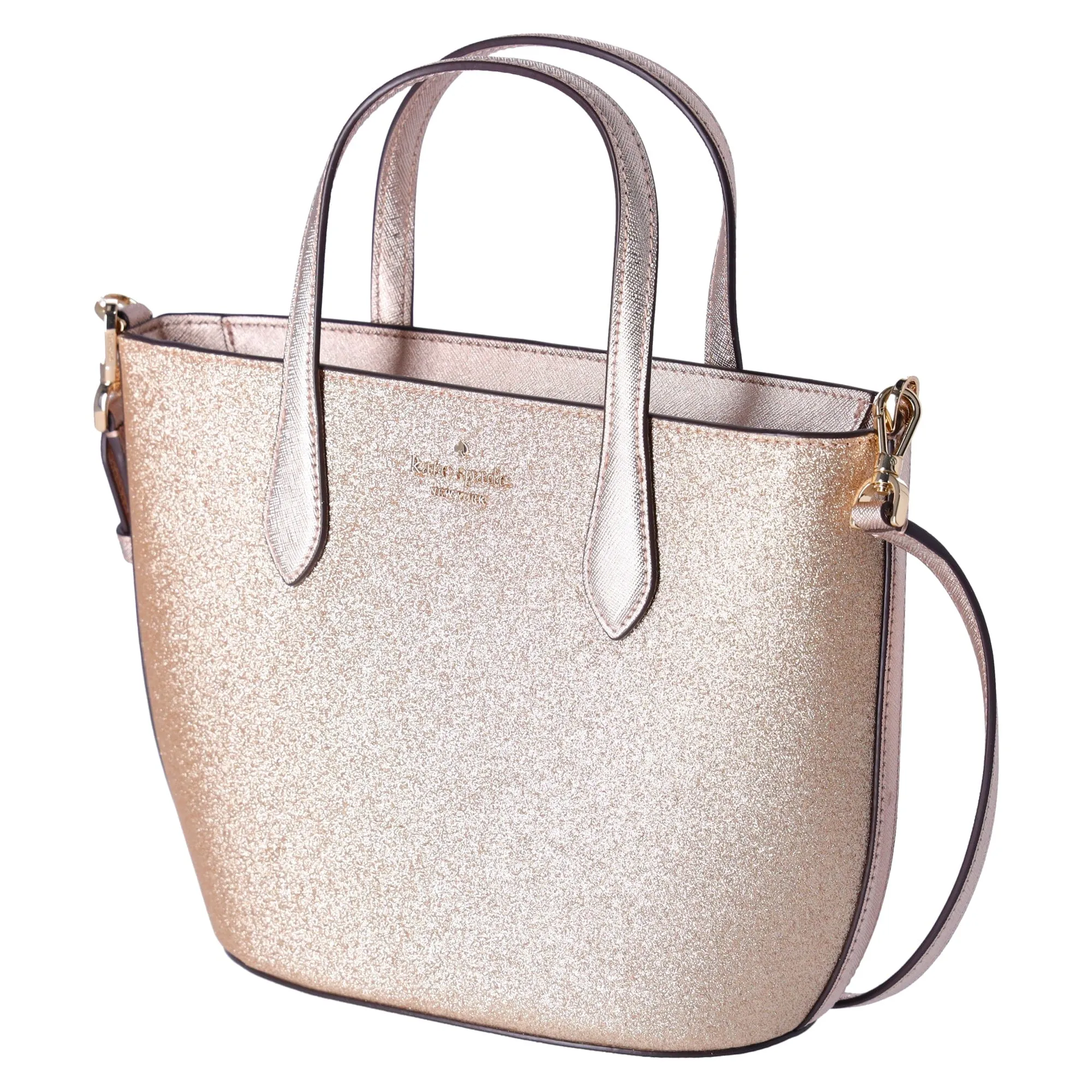 Kate Spade GlitterGlimmer SmallZip Satchel CrossbodyBag Gold Holiday