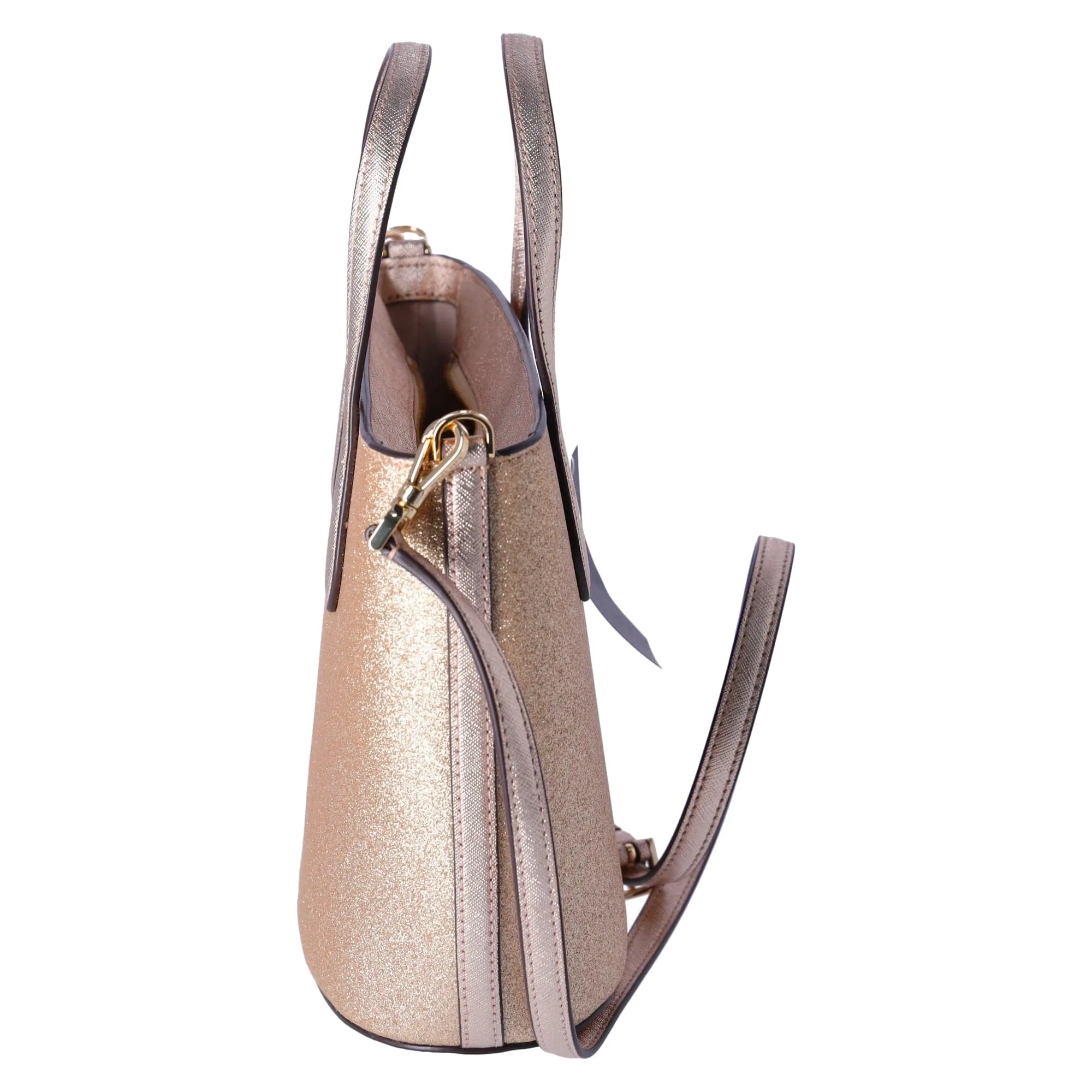 Kate Spade GlitterGlimmer SmallZip Satchel CrossbodyBag Gold Holiday