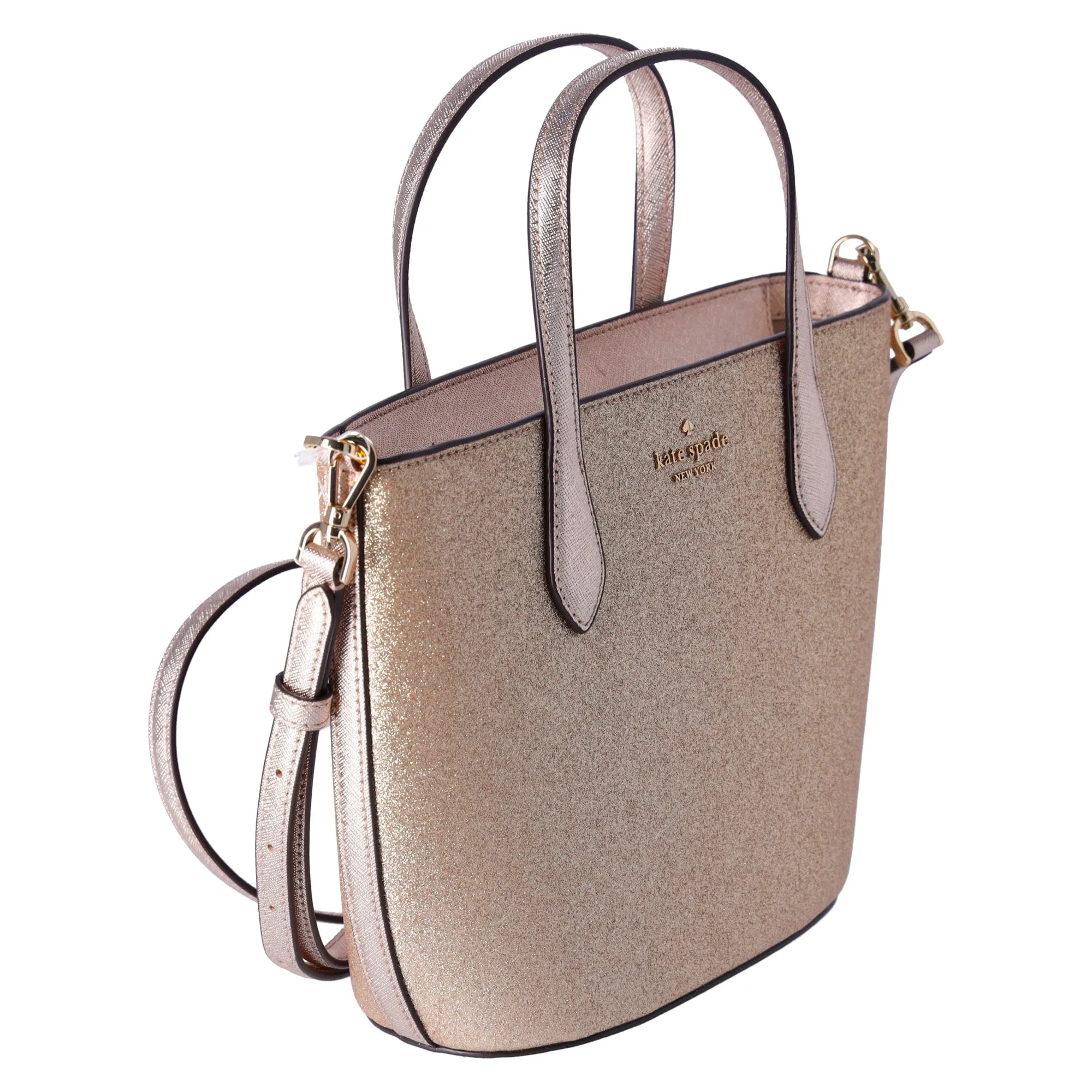 Kate Spade GlitterGlimmer SmallZip Satchel CrossbodyBag Gold Holiday