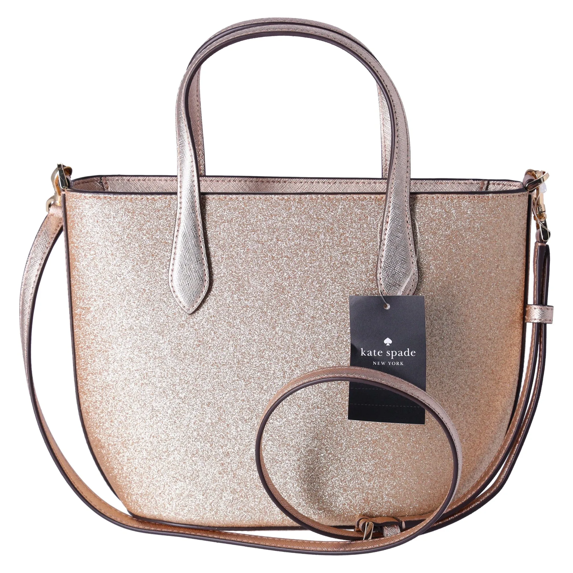 Kate Spade GlitterGlimmer SmallZip Satchel CrossbodyBag Gold Holiday
