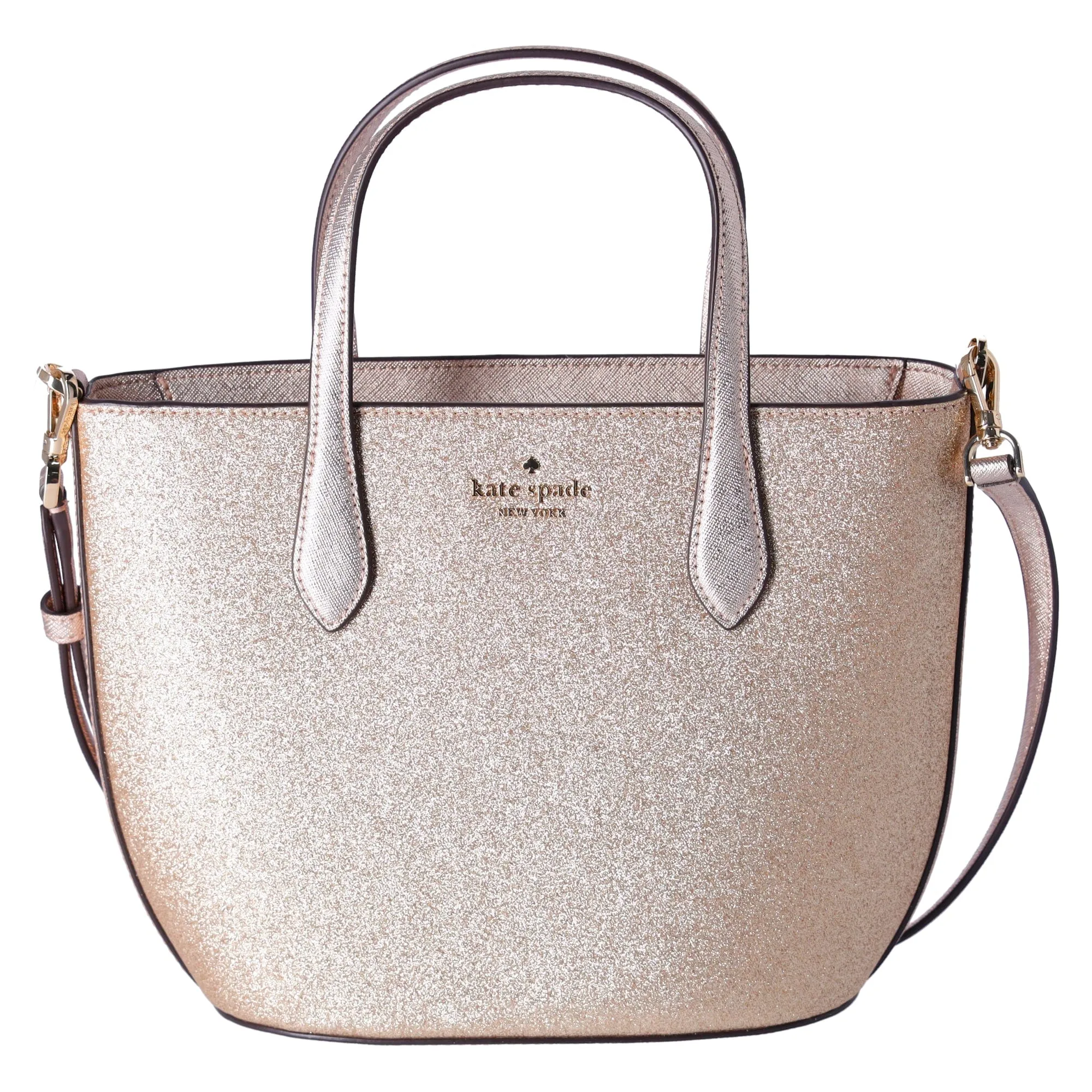 Kate Spade GlitterGlimmer SmallZip Satchel CrossbodyBag Gold Holiday