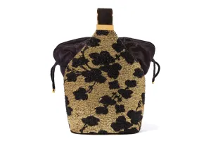 Kit Bracelet Bag in Gold and Black Cherry Blossom Metallic Lurex