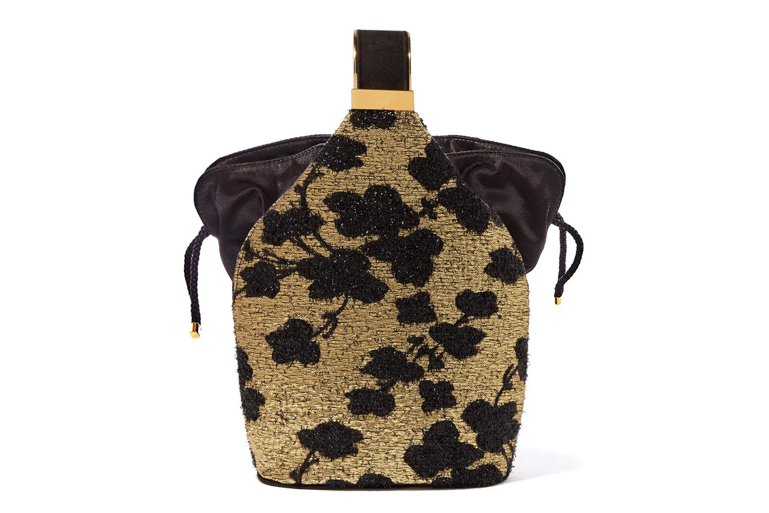 Kit Bracelet Bag in Gold and Black Cherry Blossom Metallic Lurex