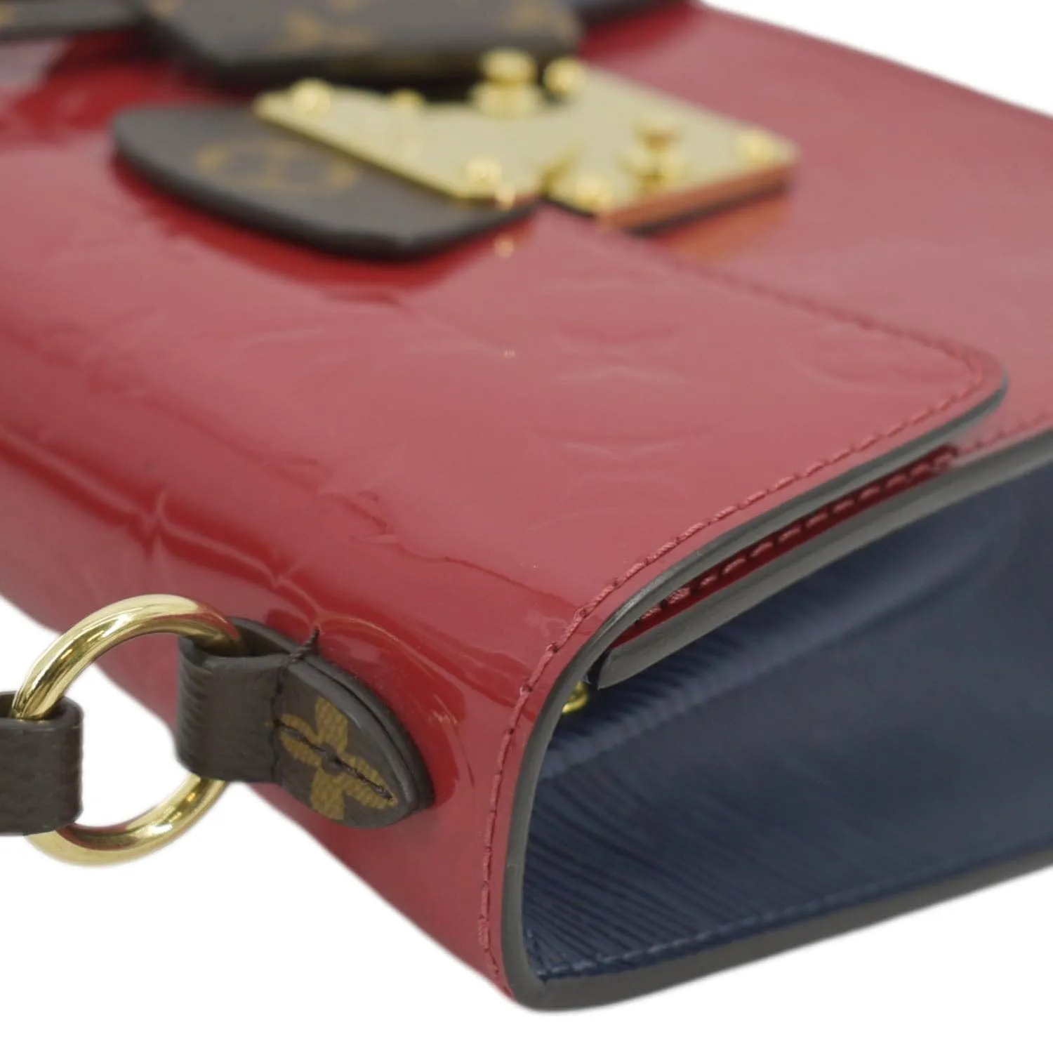 LOUIS VUITTON Spring Street Monogram Vernis Crossbody Bag Red