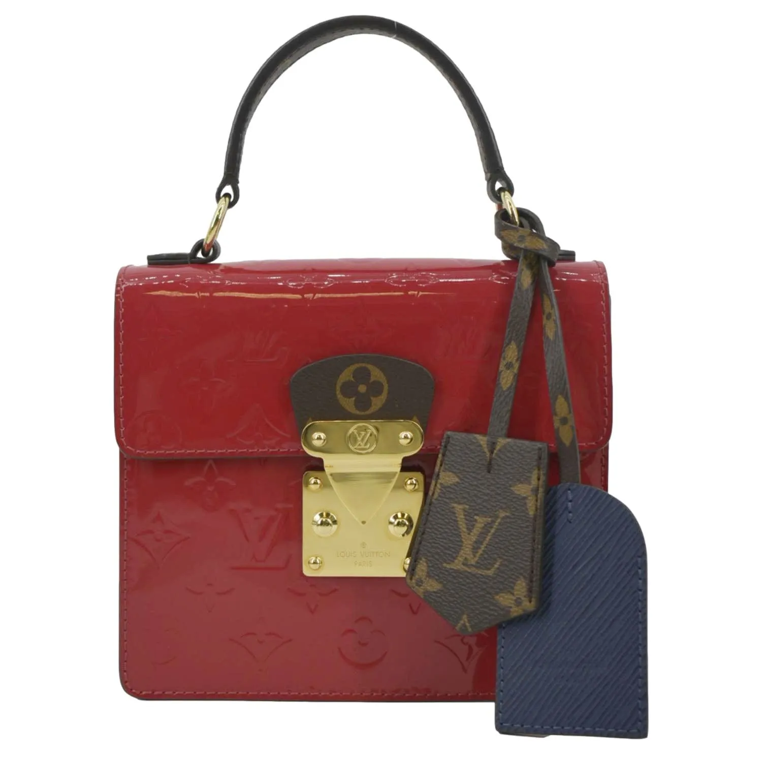 LOUIS VUITTON Spring Street Monogram Vernis Crossbody Bag Red