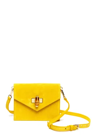 Margaux Canary Suede Crossbody Bag