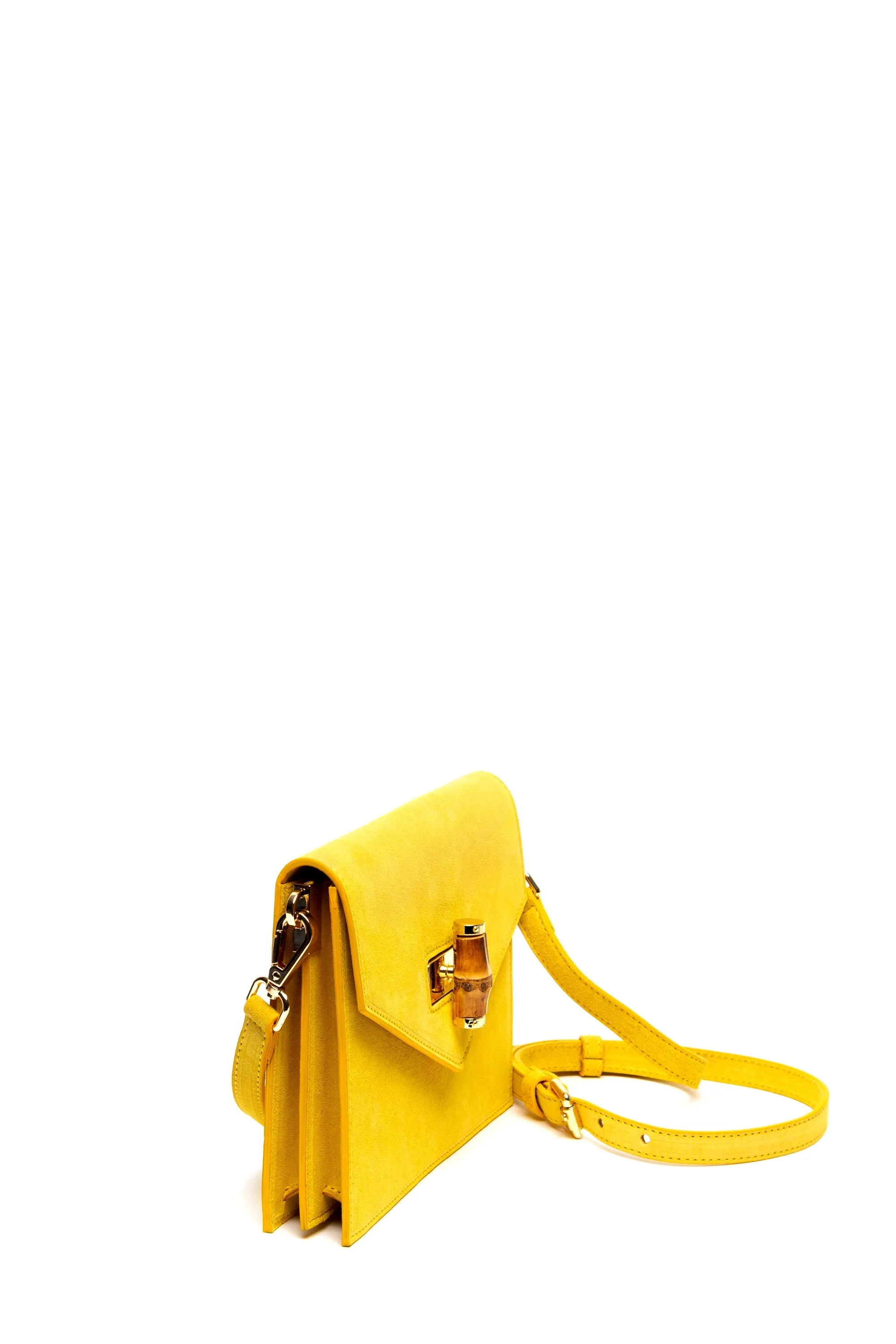 Margaux Canary Suede Crossbody Bag