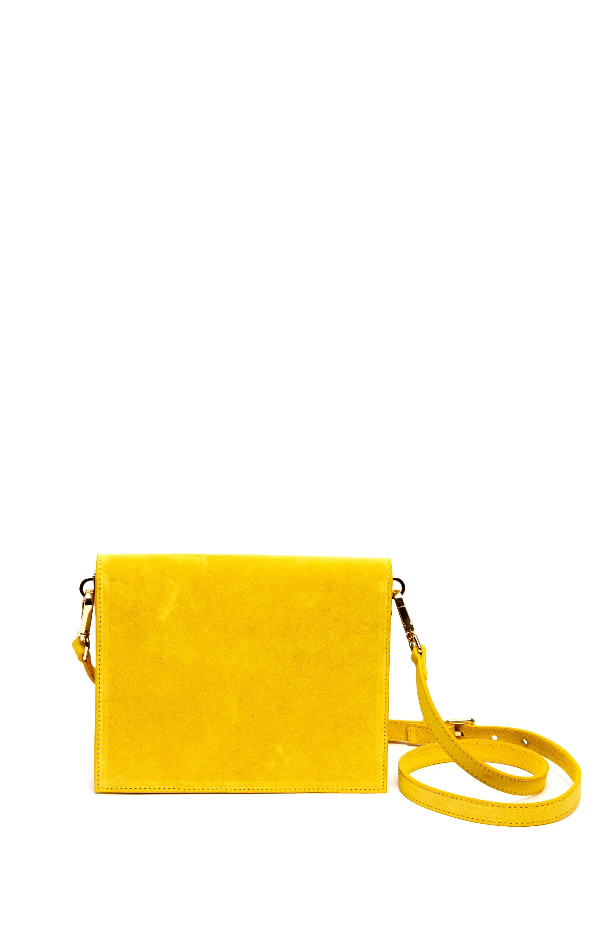 Margaux Canary Suede Crossbody Bag