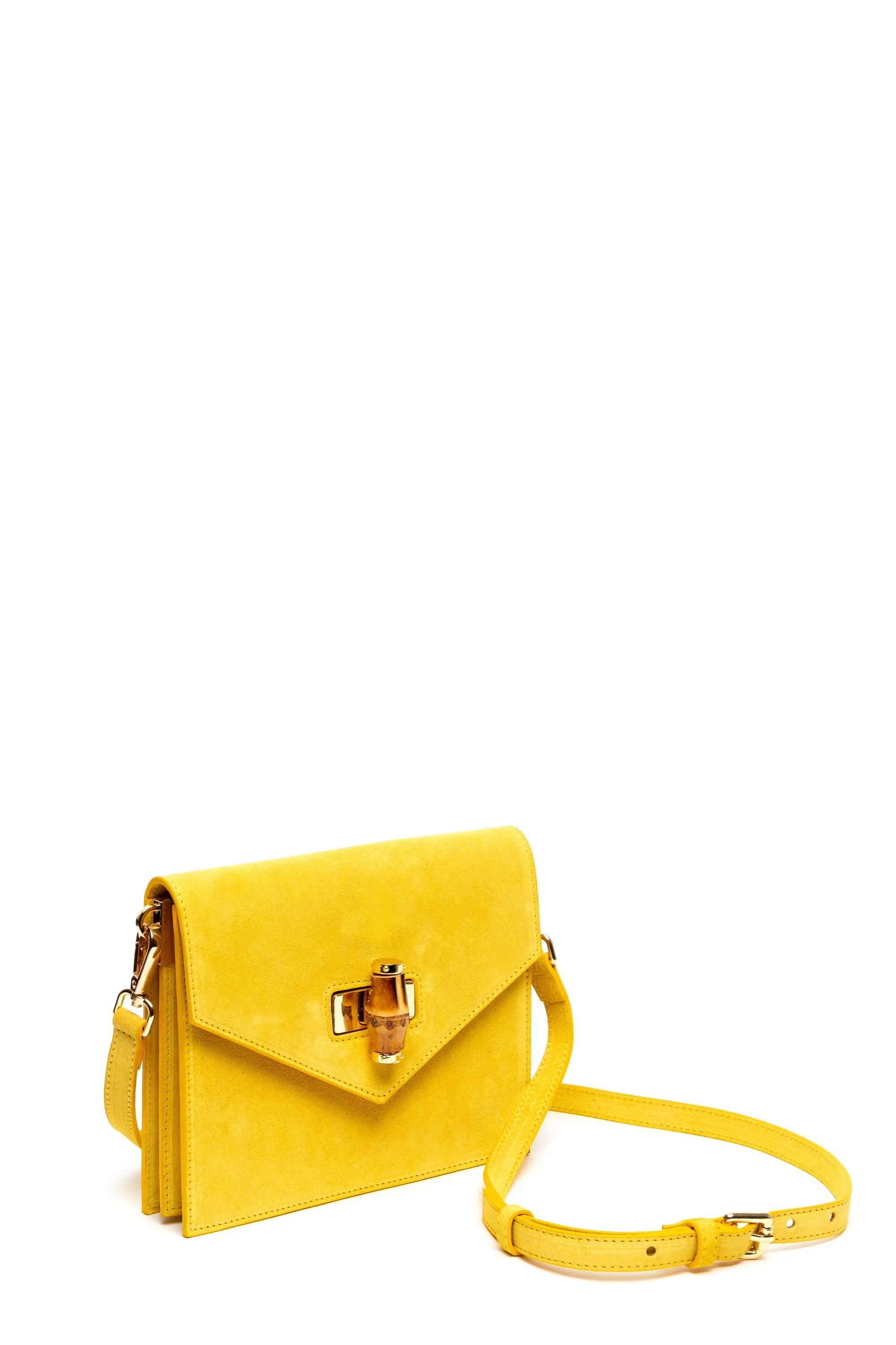 Margaux Canary Suede Crossbody Bag