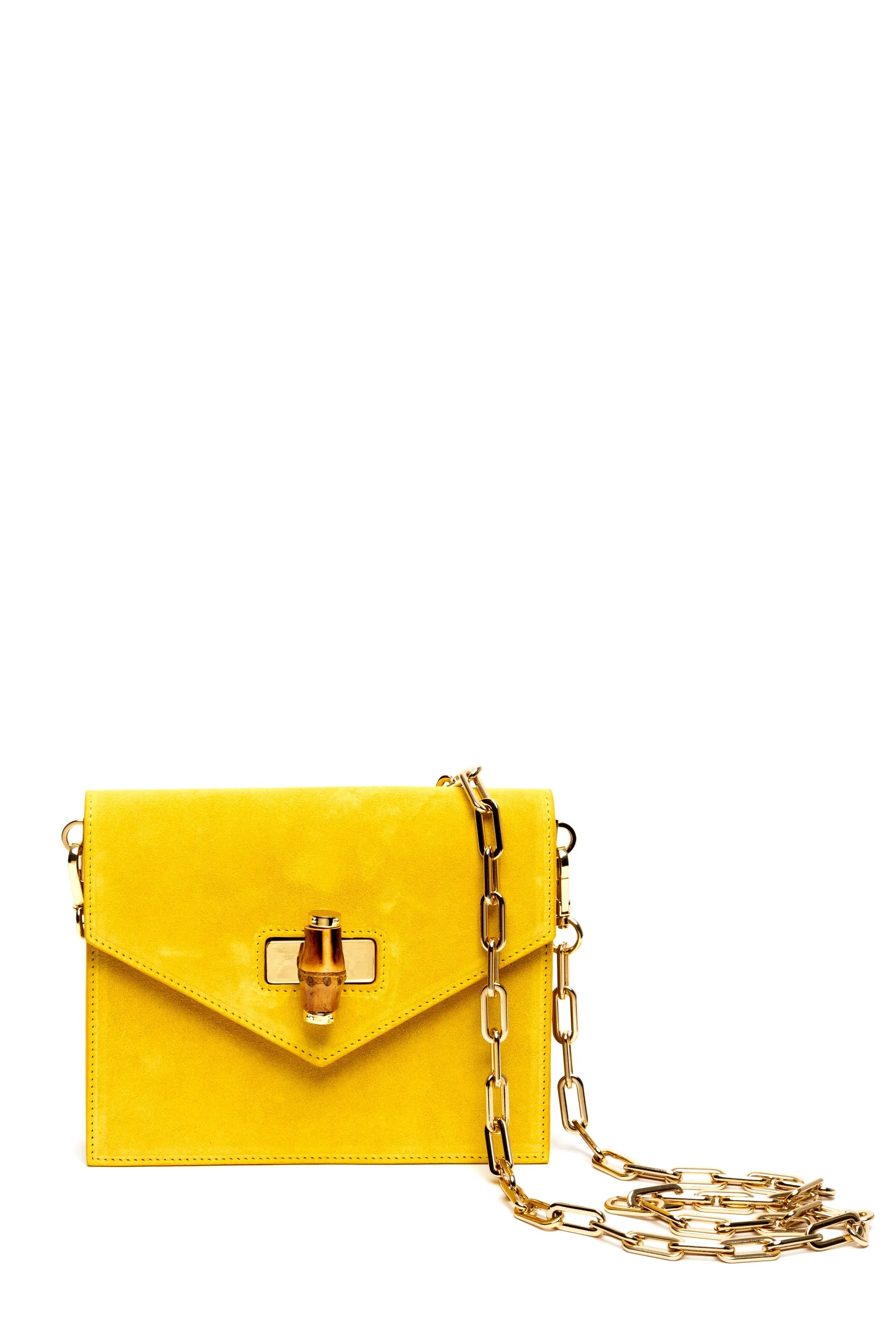 Margaux Canary Suede Crossbody Bag