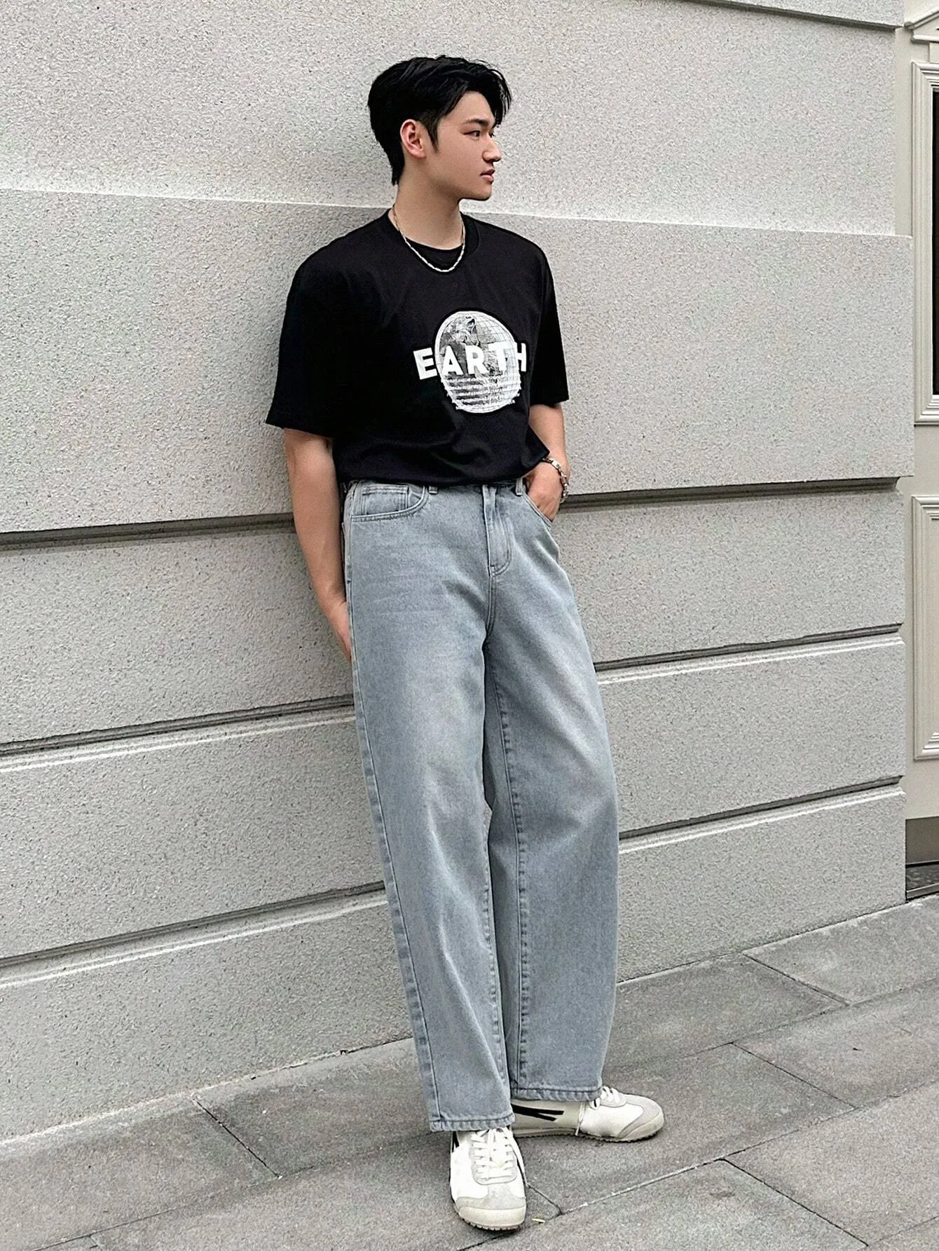 Mens Jeans Slanted Washed On-sale StraightLeg with Pockets Dedicated support DAZY