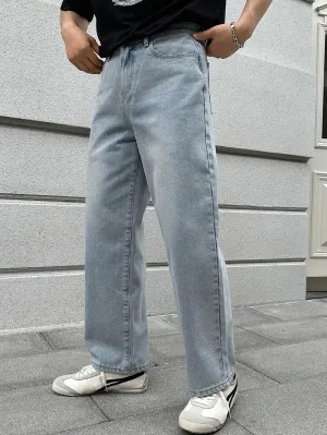 Mens Jeans Slanted Washed On-sale StraightLeg with Pockets Dedicated support DAZY
