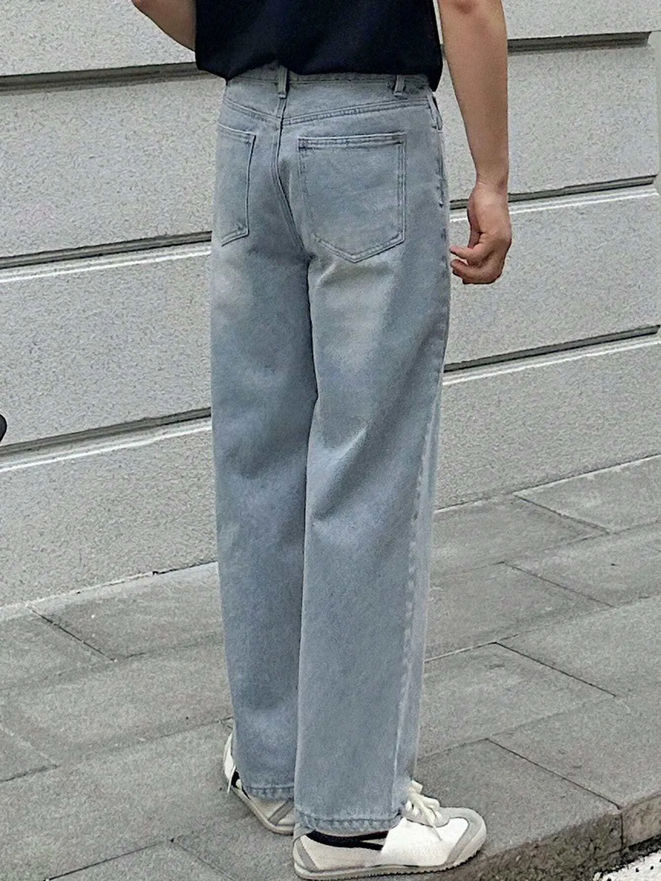 Mens Jeans Slanted Washed On-sale StraightLeg with Pockets Dedicated support DAZY