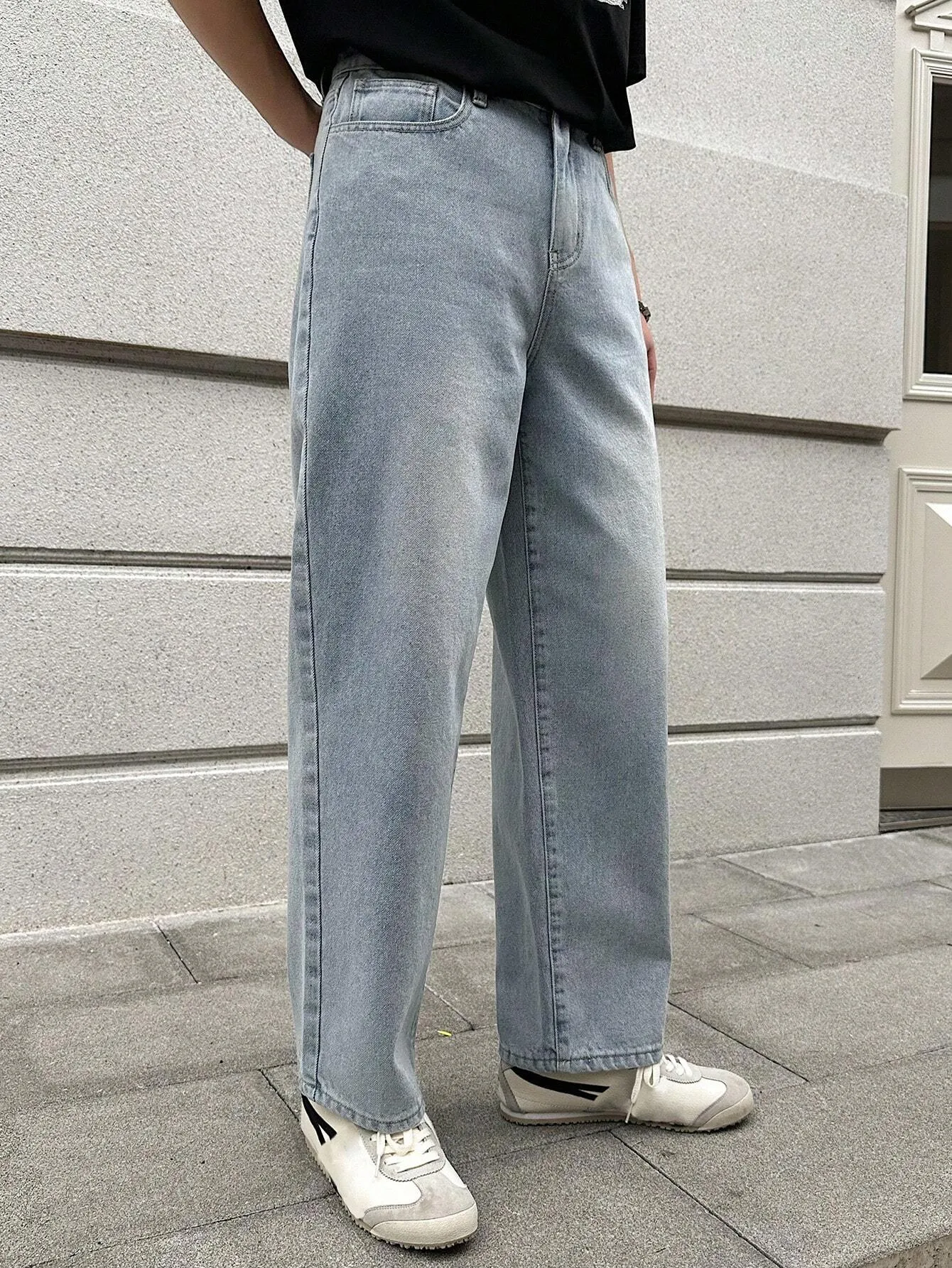Mens Jeans Slanted Washed On-sale StraightLeg with Pockets Dedicated support DAZY