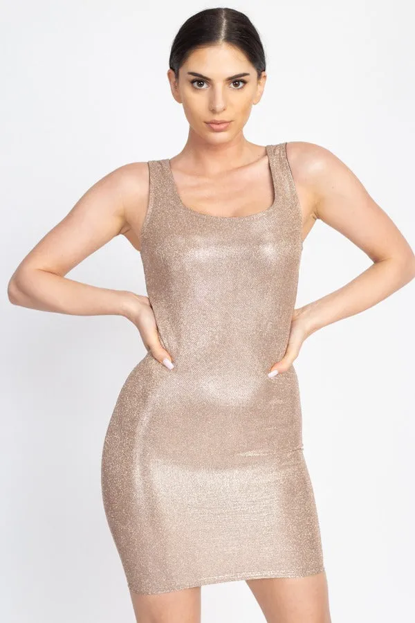 Metallic Glitter Mini Dress