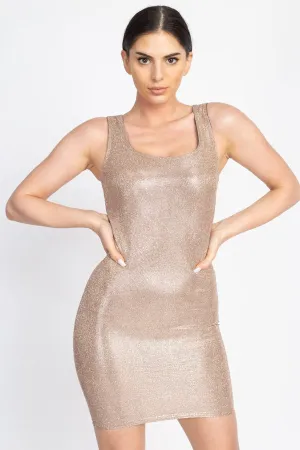 Metallic Glitter Mini Dress