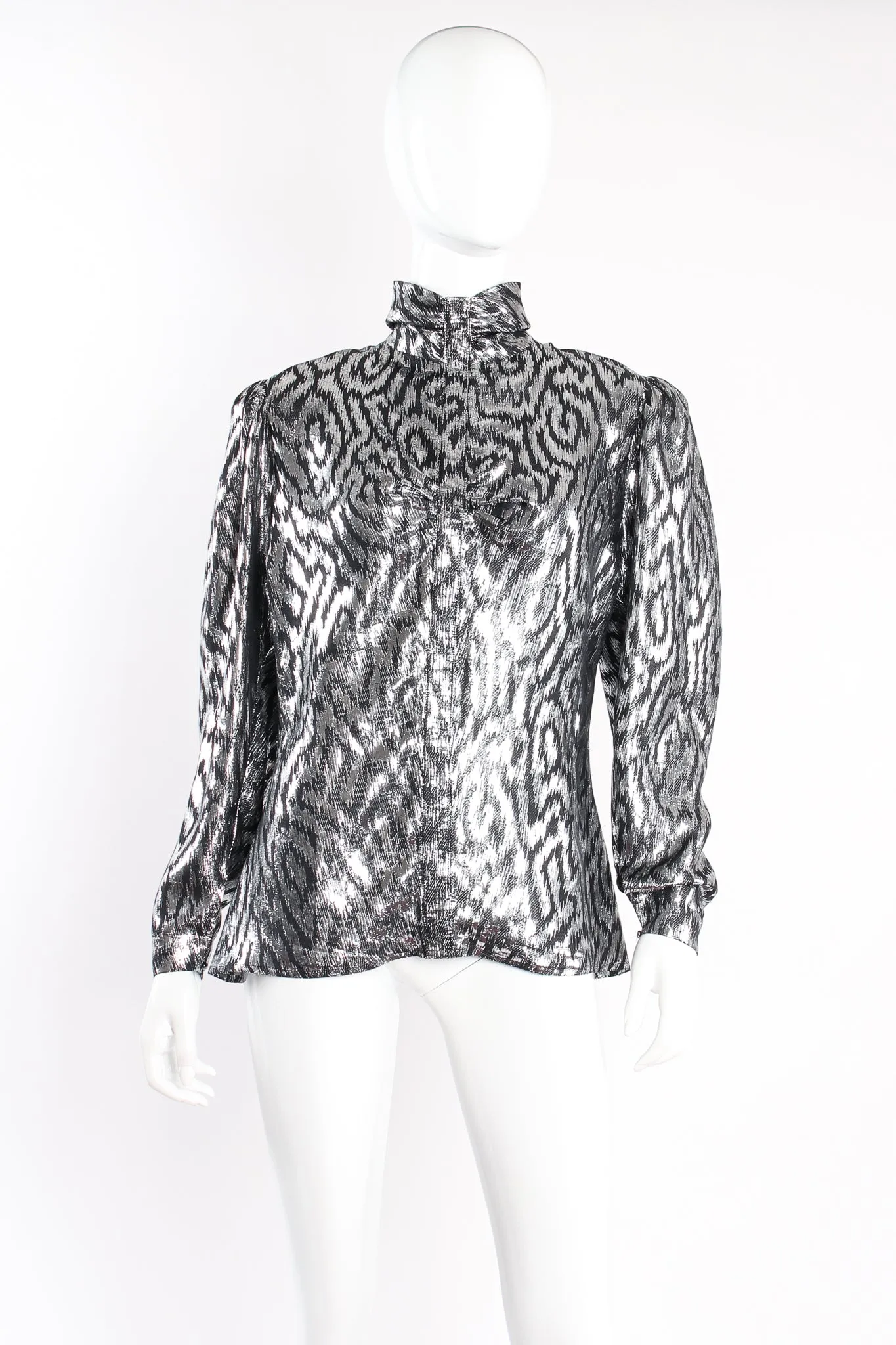 Metallic Ikat Swirl Blouse