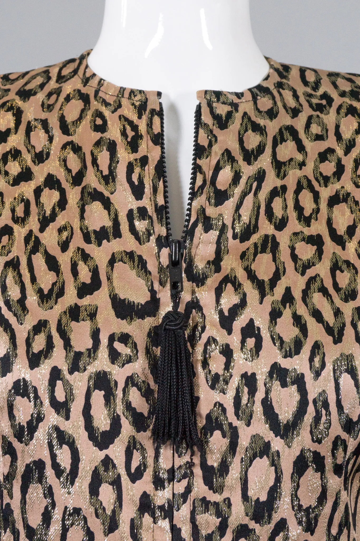Metallic Lamé Leopard Tassel Jacket