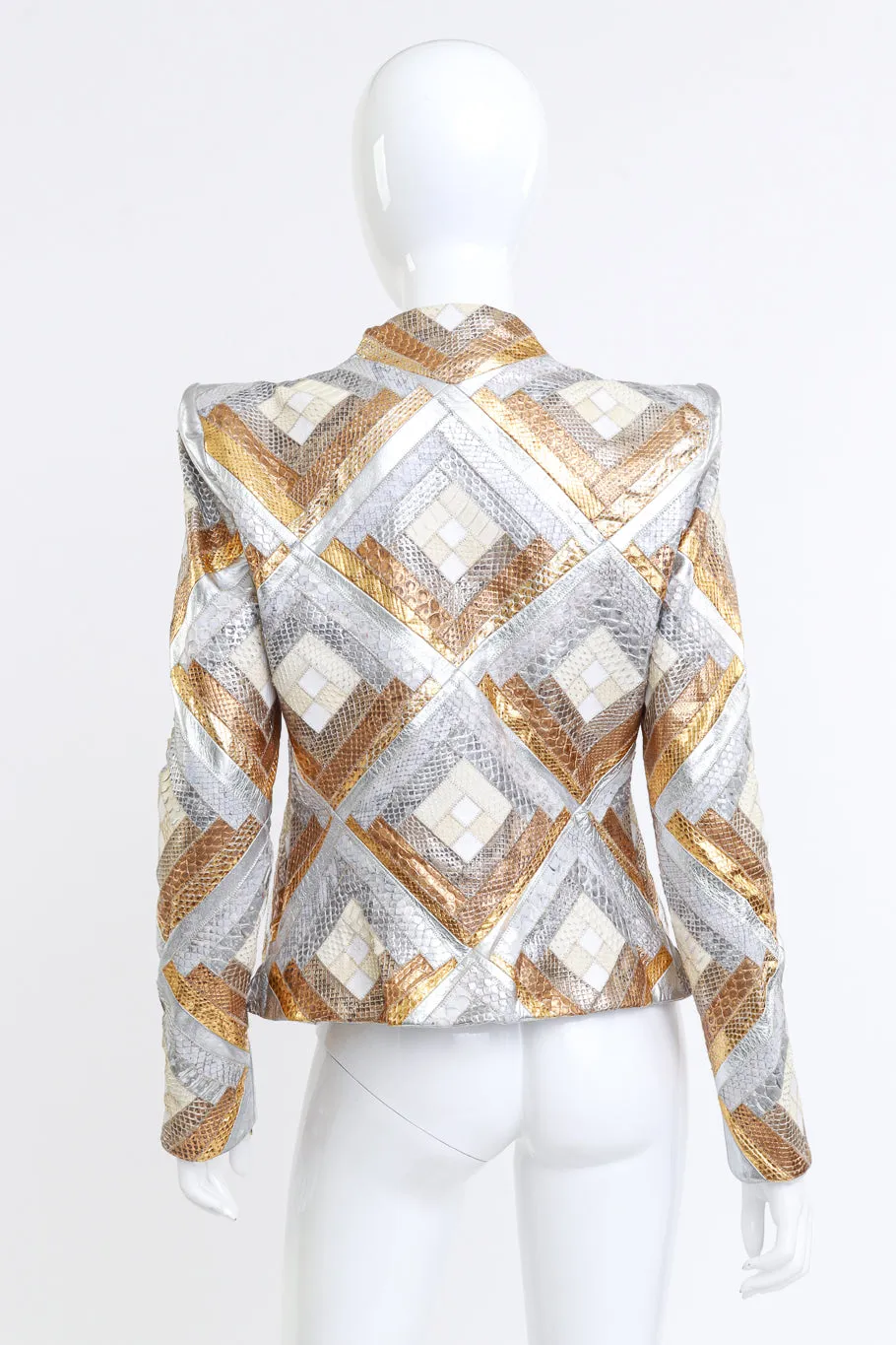 Metallic Patchwork Python Blazer