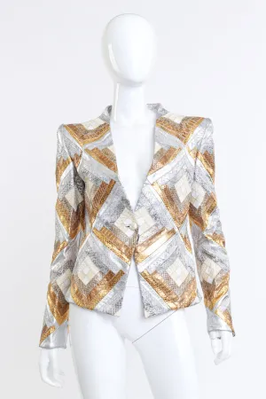 Metallic Patchwork Python Blazer