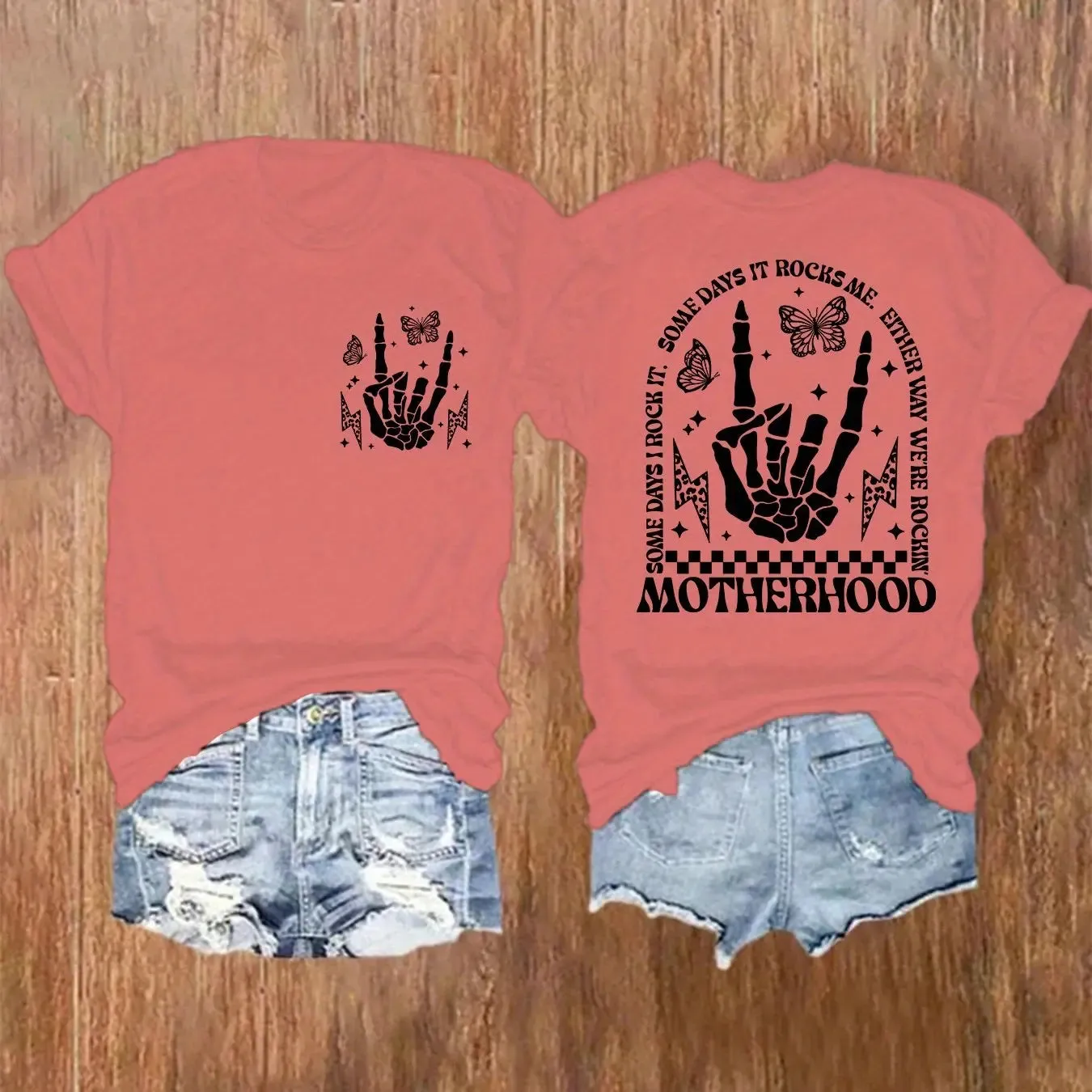 Motherhood Graphic Tee  Heartfelt Crew Neck Top