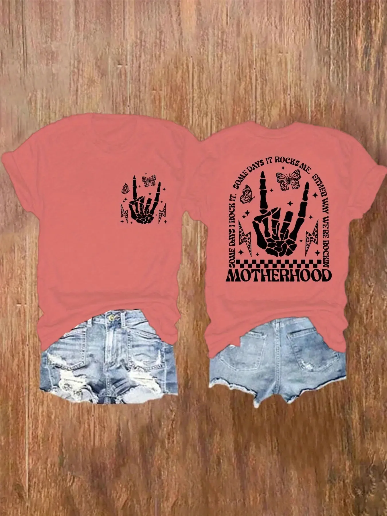 Motherhood Graphic Tee  Heartfelt Crew Neck Top