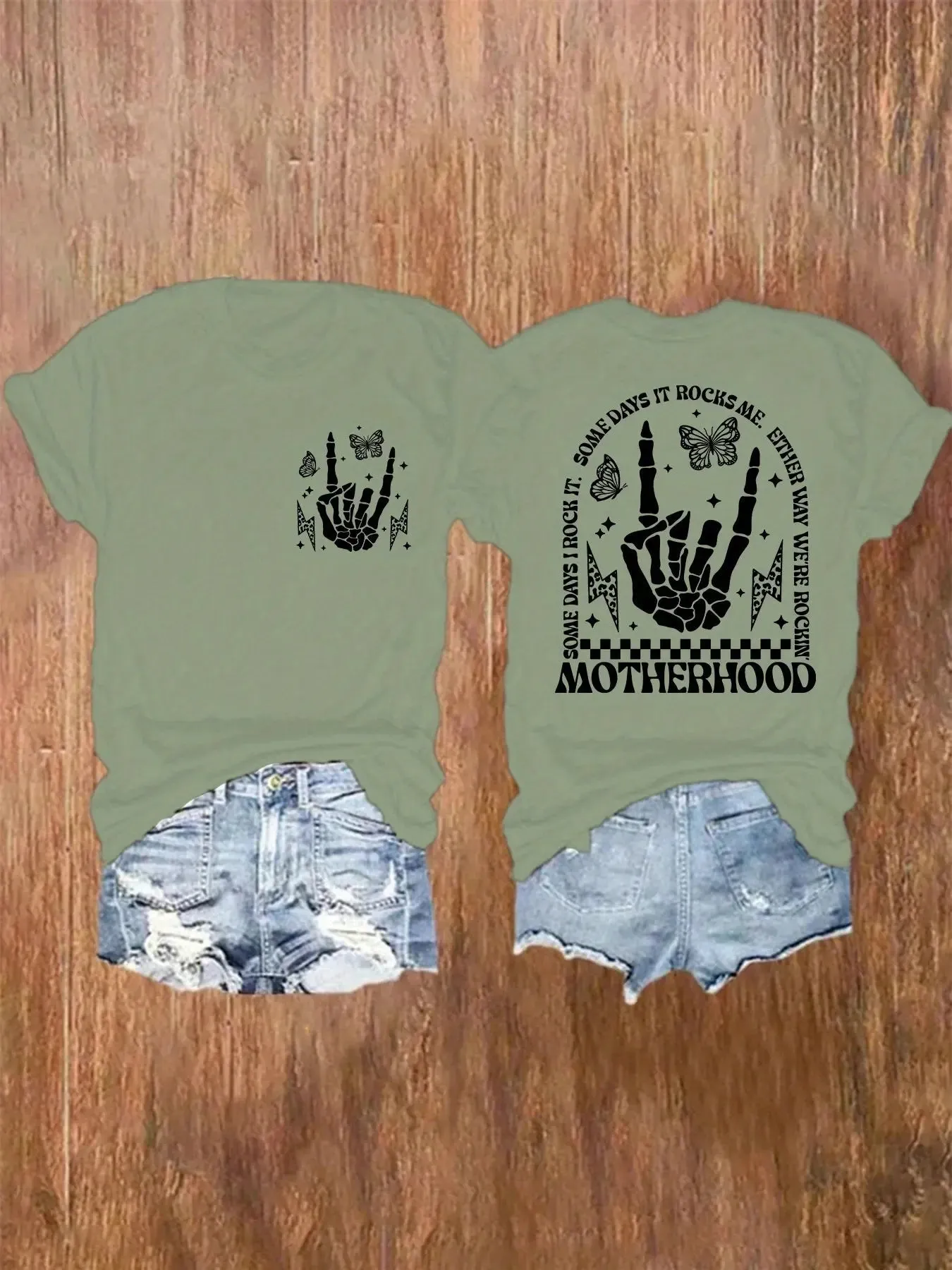Motherhood Graphic Tee  Heartfelt Crew Neck Top