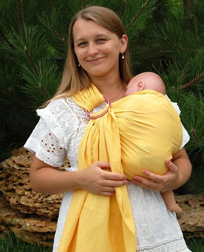 Okrosh Ring Slings (soft linen and viscose fabric)(Black, coffee, yellow)