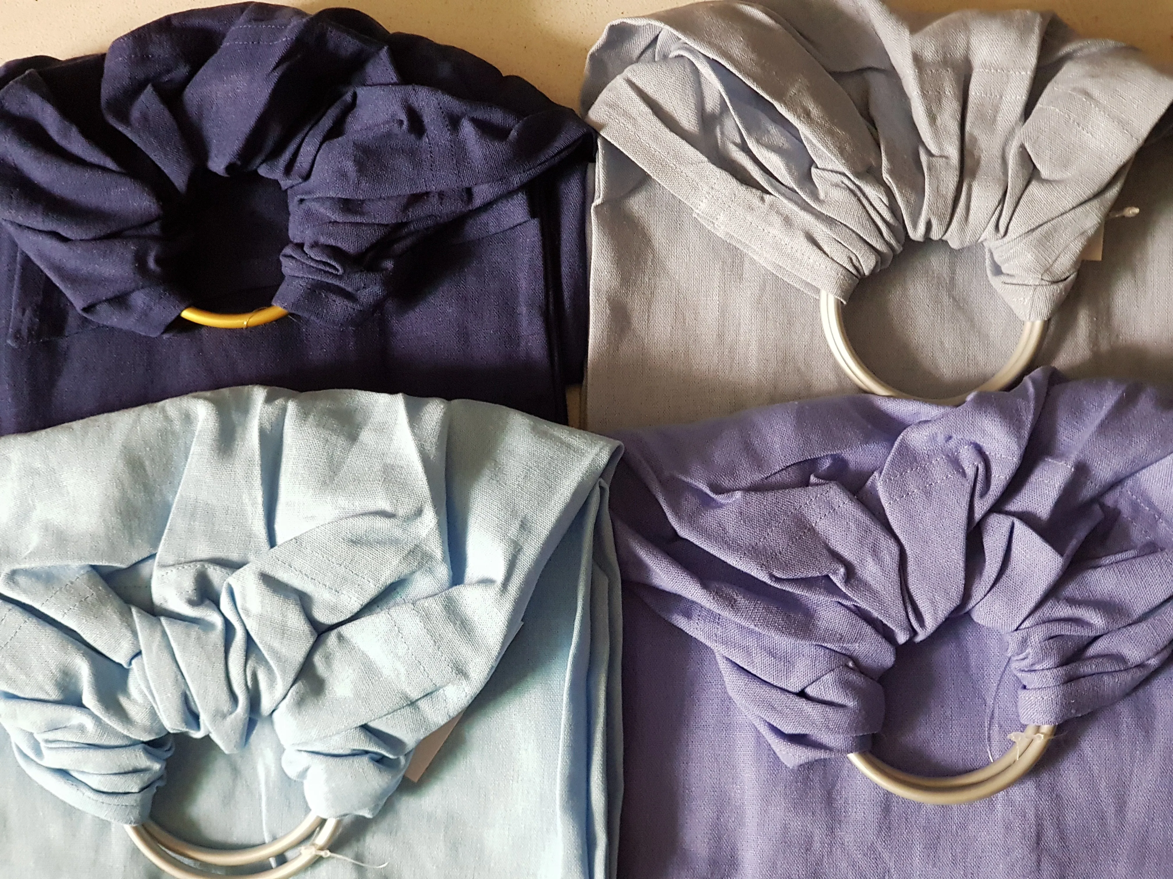 Okrosh Ring Slings (soft linen and viscose fabric)(Black, coffee, yellow)