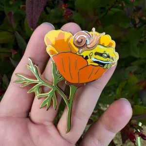 Oregon Forest Snail & Pacific Chorus Frog Enamel Pin