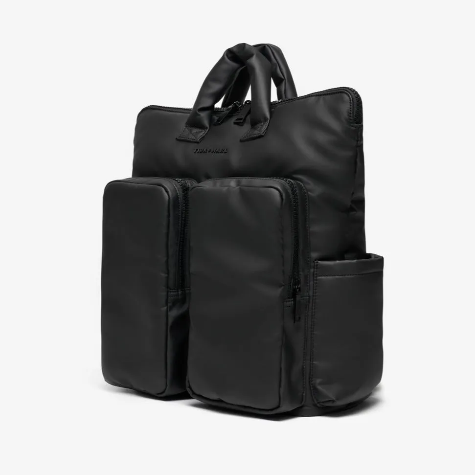 Ozzy Baby Change Tote and Backpack with Mat (Matte Black)