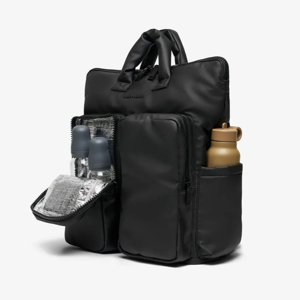 Ozzy Baby Change Tote and Backpack with Mat (Matte Black)