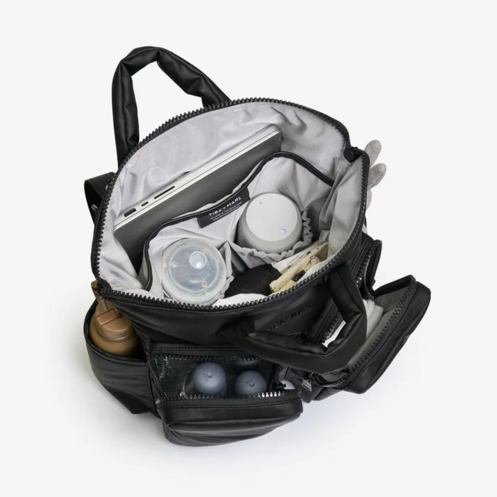 Ozzy Baby Change Tote and Backpack with Mat (Matte Black)