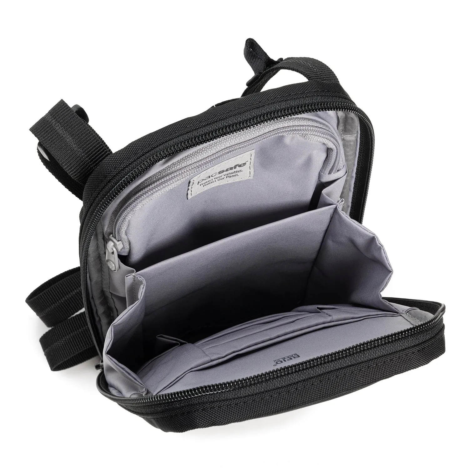 Pacsafe® RFIDsafe® RFID blocking tech crossbody