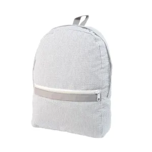 Personalized Seersucker Grey Small Backpack