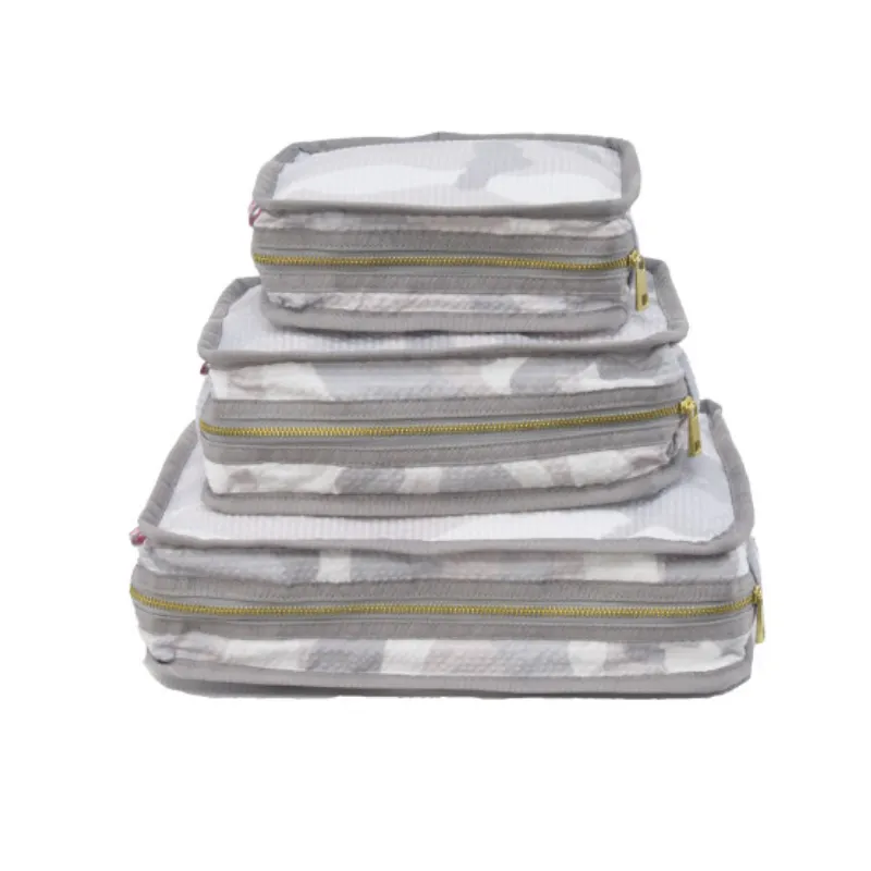 Personalized Seersucker Snow Camo Organizing Trio