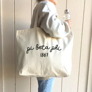 Pi Beta Phi Sorority Name and Founding Date Tote Bag