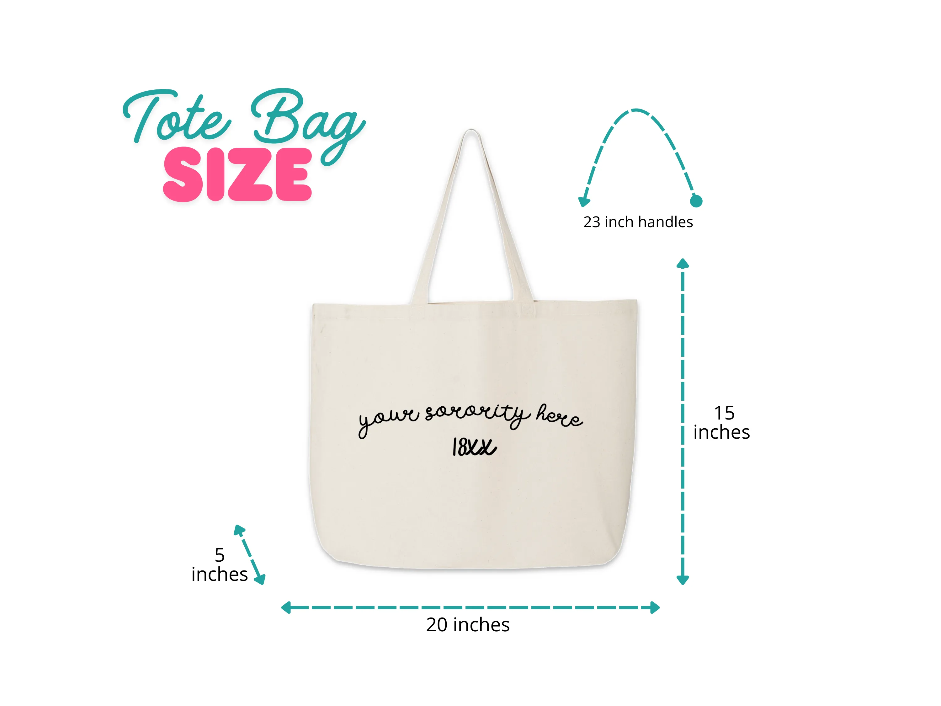 Pi Beta Phi Sorority Name and Founding Date Tote Bag