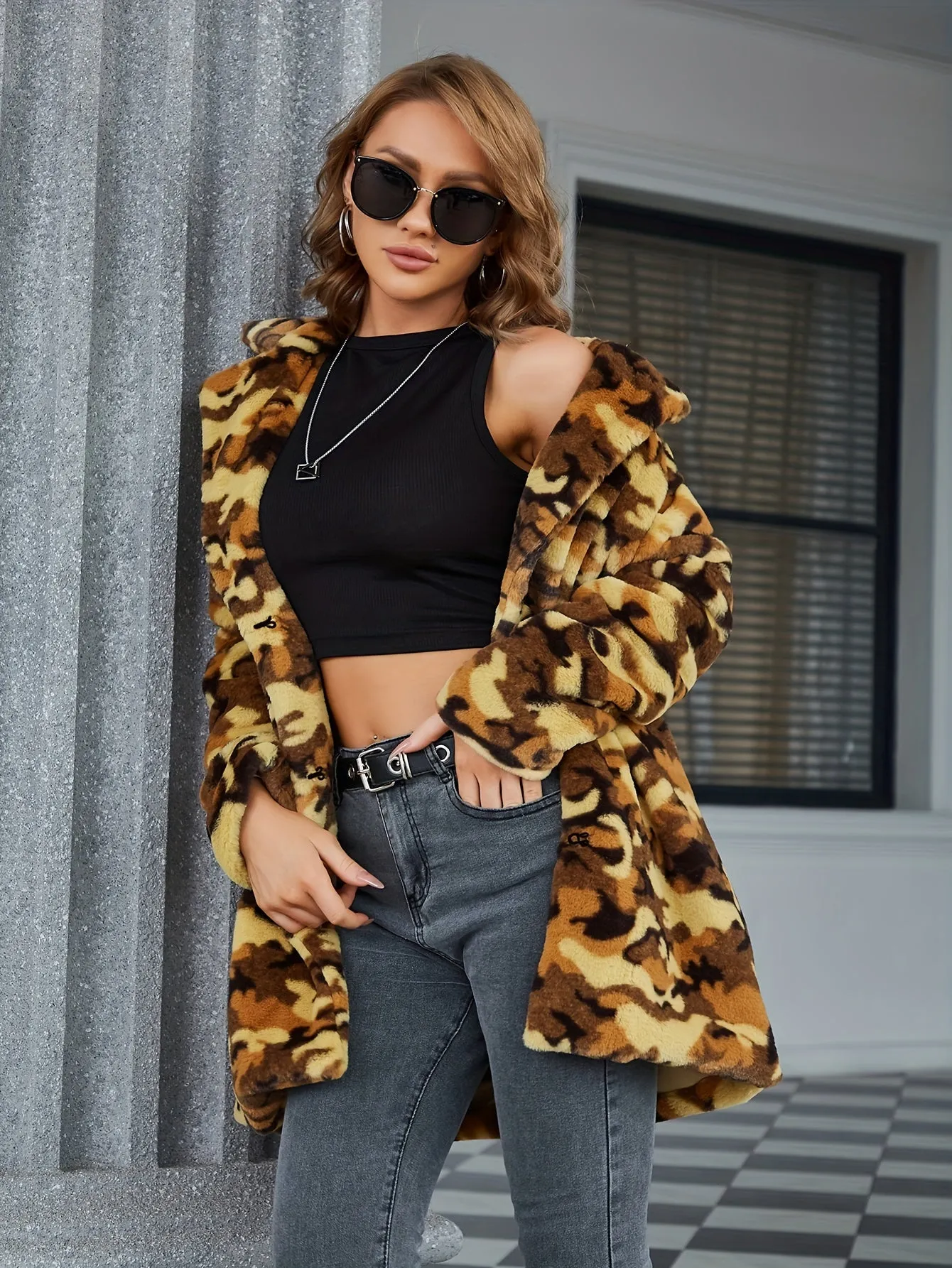 QuickShip Leopard Print Faux Fur Jacket for Women