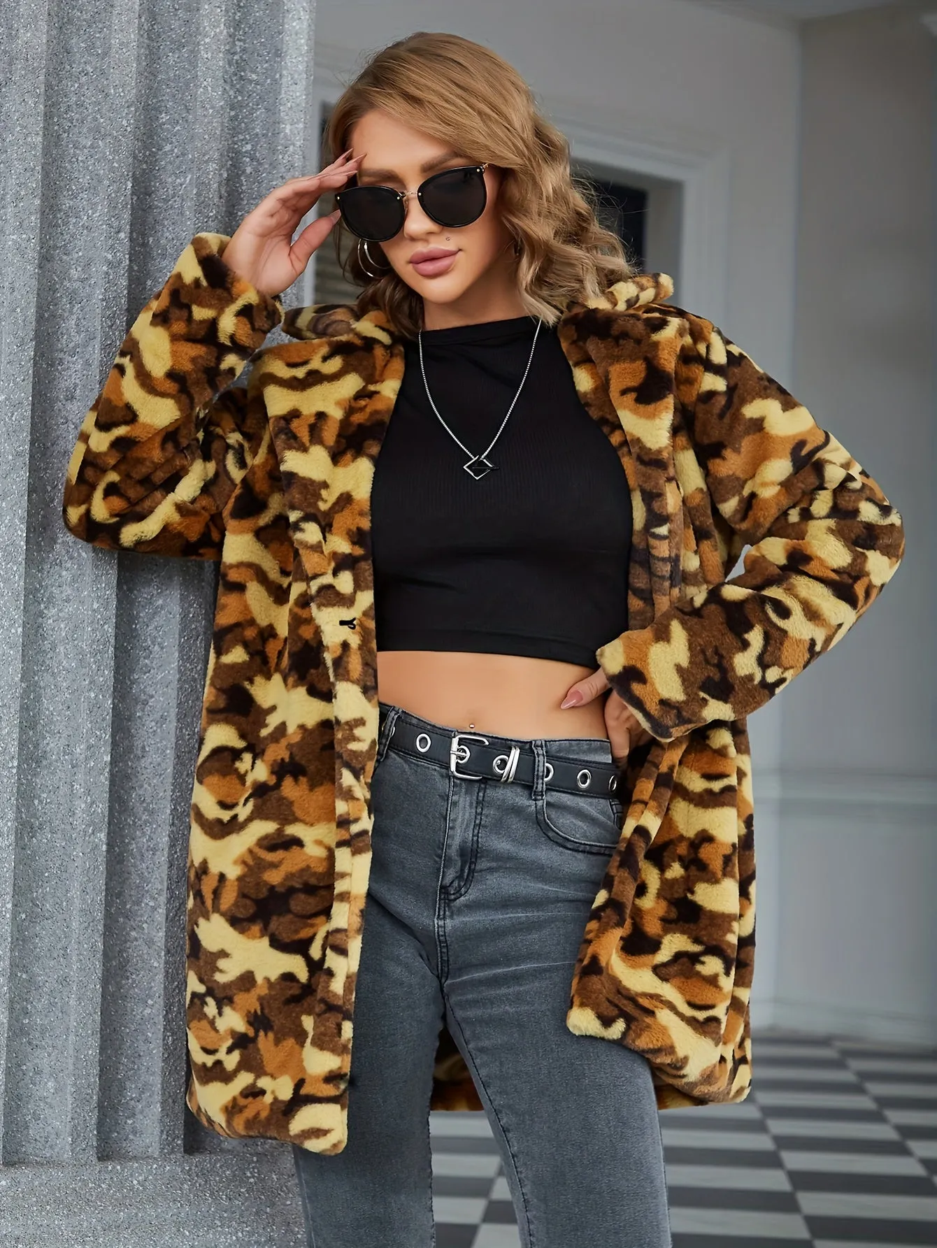 QuickShip Leopard Print Faux Fur Jacket for Women