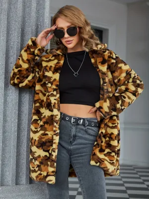 QuickShip Leopard Print Faux Fur Jacket for Women