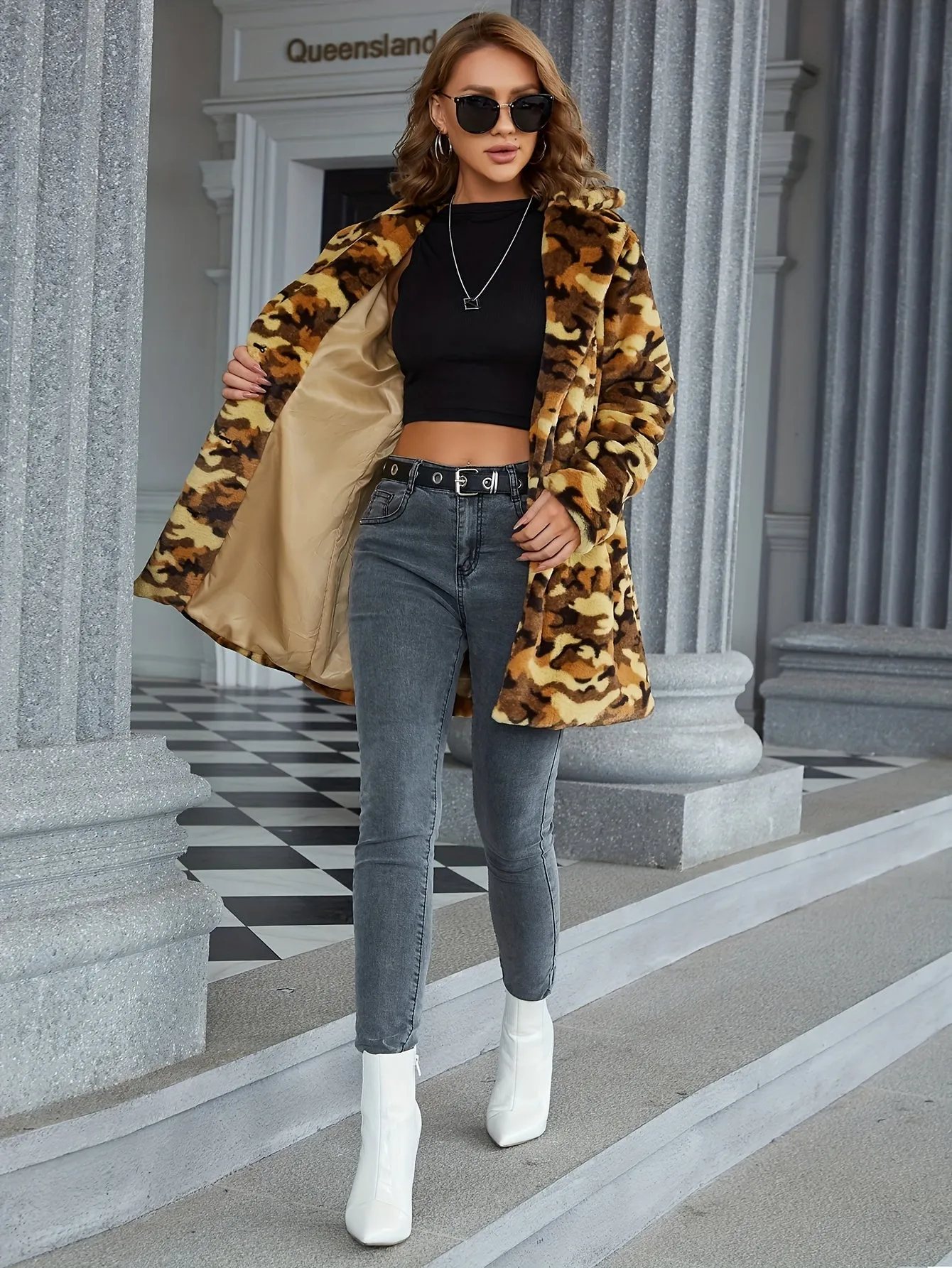 QuickShip Leopard Print Faux Fur Jacket for Women