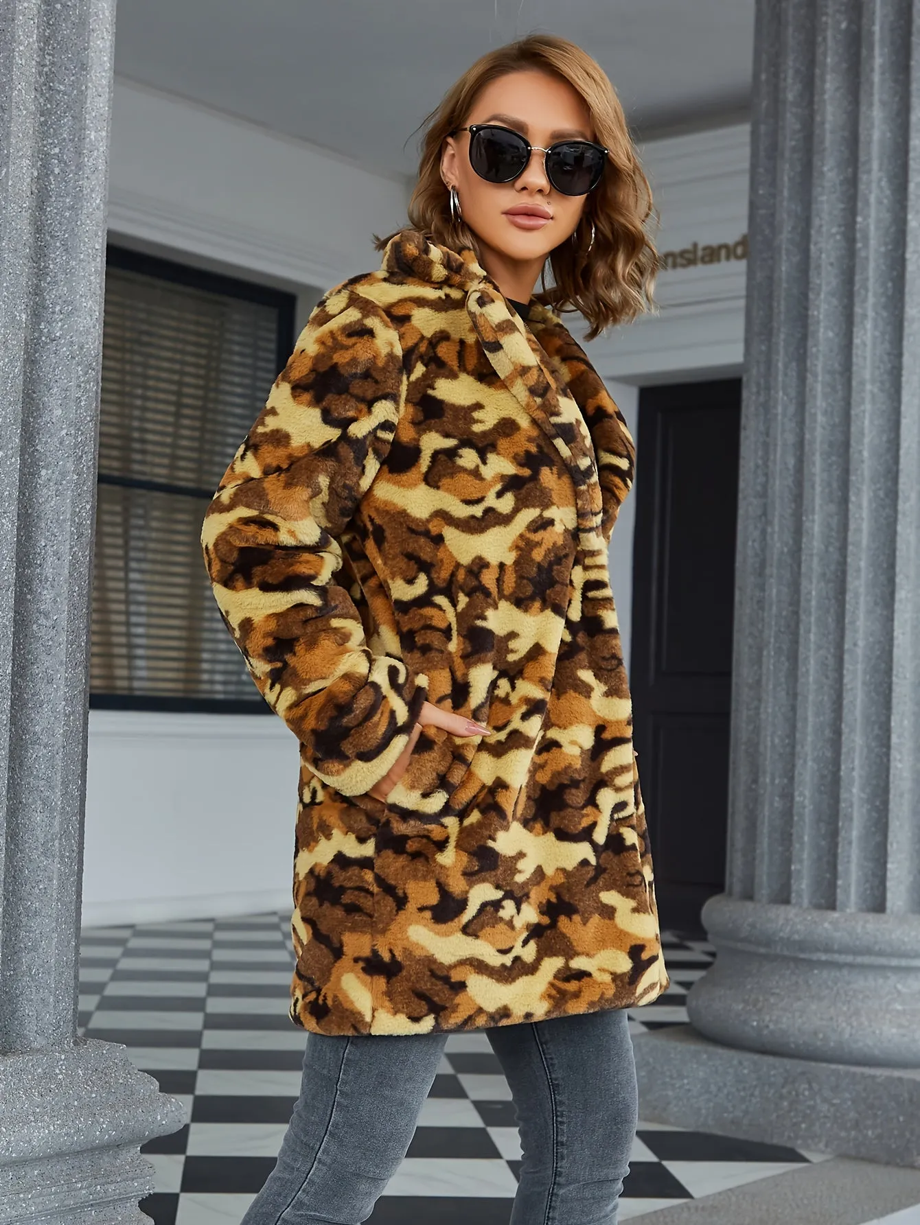 QuickShip Leopard Print Faux Fur Jacket for Women