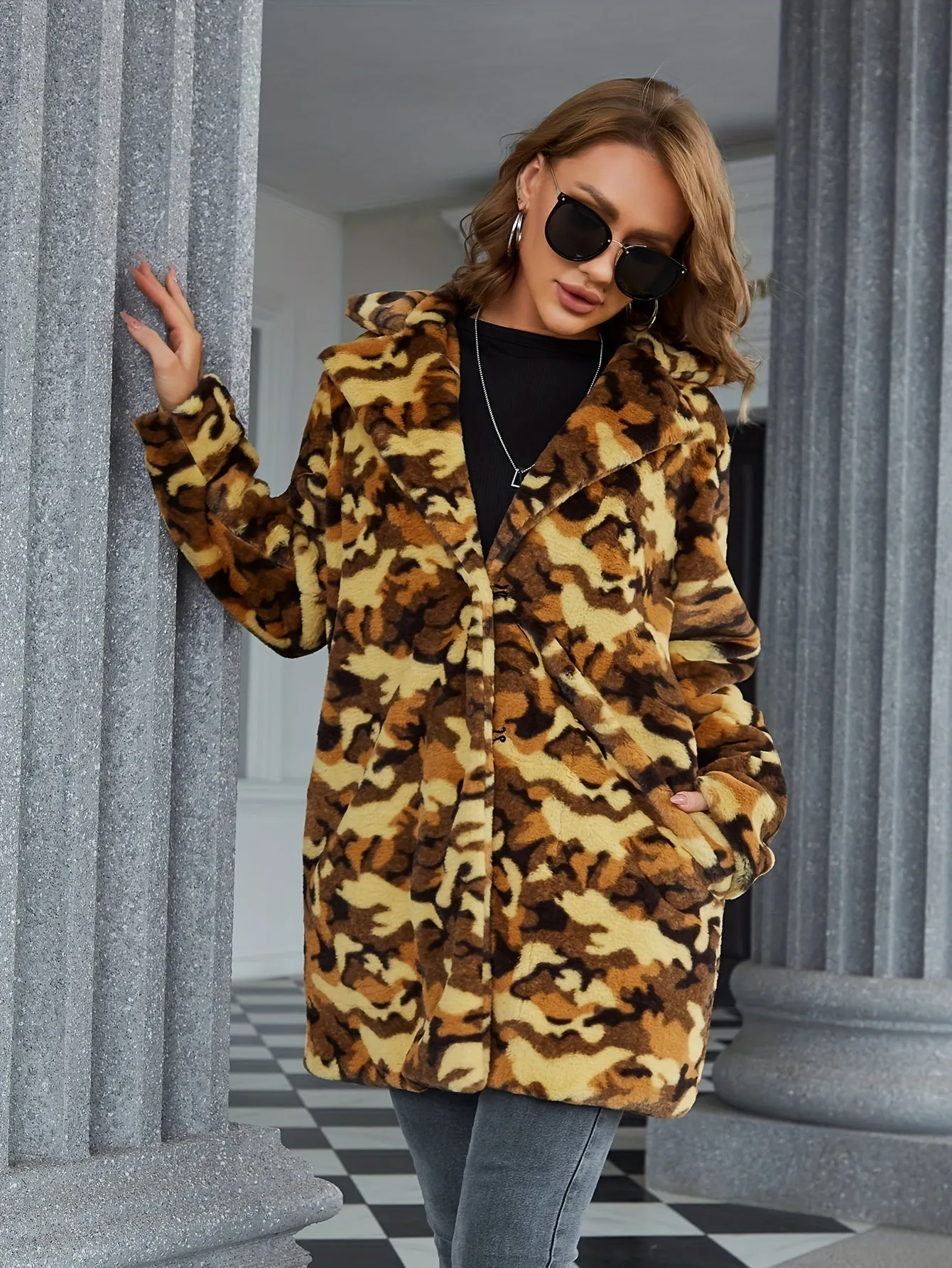 QuickShip Leopard Print Faux Fur Jacket for Women