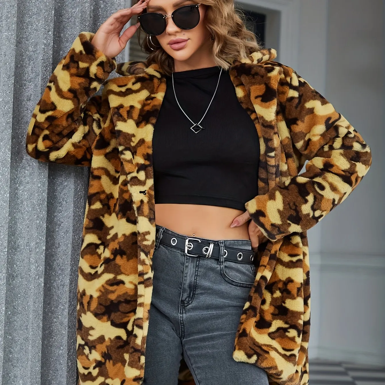 QuickShip Leopard Print Faux Fur Jacket for Women