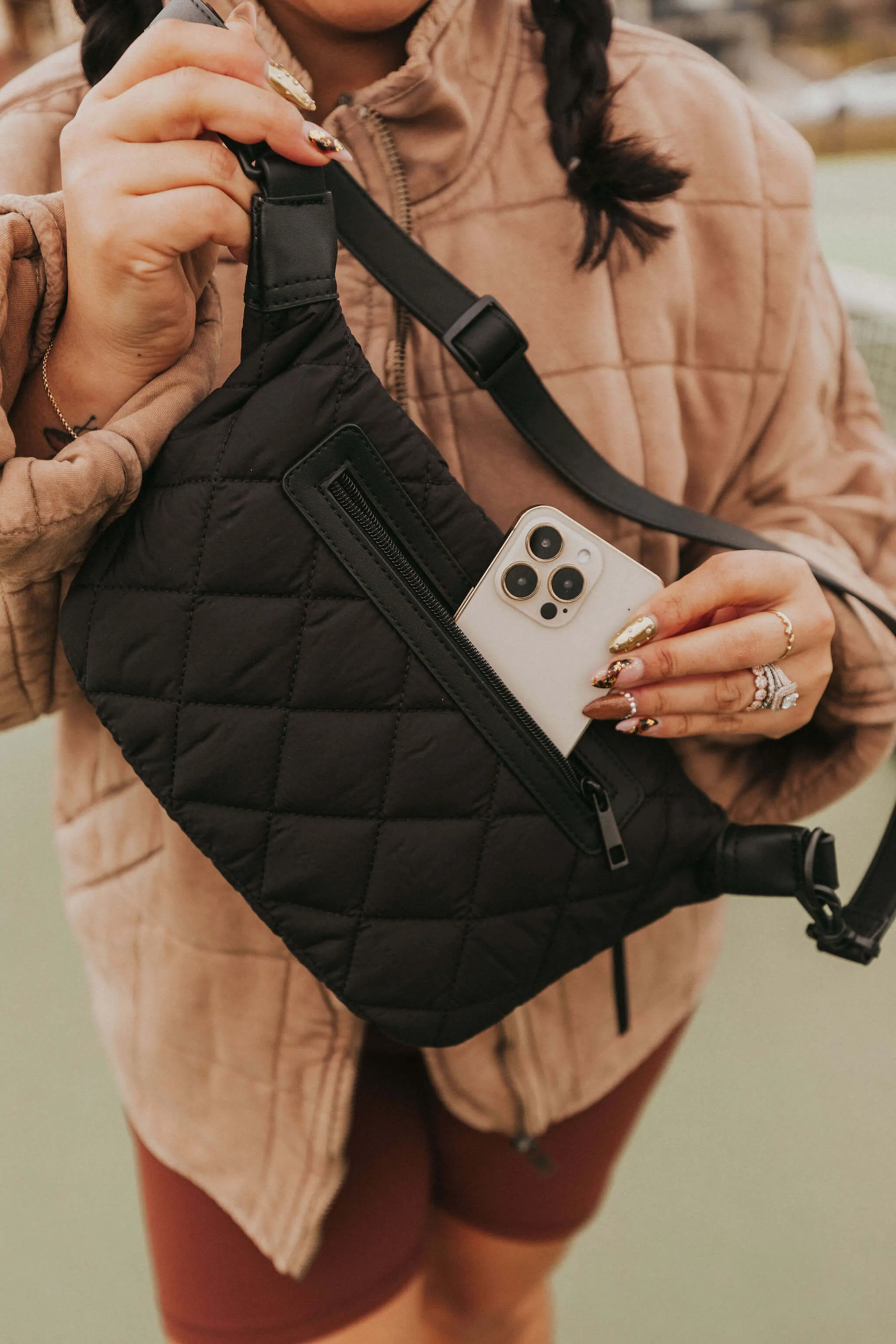 Quilted Large Sidekick Black